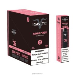 Ignite Cigarette - IGNITE V35 stylo vape, paquet de 10 pêche à la mangue VVFB02124