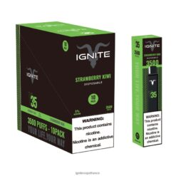 Ignite Vape France - IGNITE V35 stylo vape, paquet de 10 fraise-kiwi VVFB02127