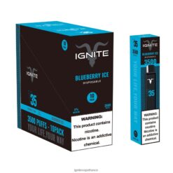 Ignite Vape Paris - IGNITE V35 stylo vape, paquet de 10 glace aux myrtilles VVFB02119