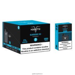 Ignite Vape Sales - IGNITE V60 stylo vape, paquet de 10 glace aux myrtilles VVFB0213