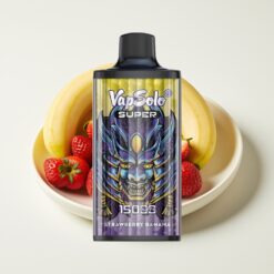 Vapsolo Super 15000 Puffs Fraise Banane - 40ml, 850mAh, Type-C