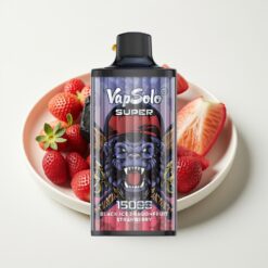 Vapsolo Super 15000 Puffs Glace Noire Fruit du Dragon Fraise – 40ml, 850mAh, Type-C